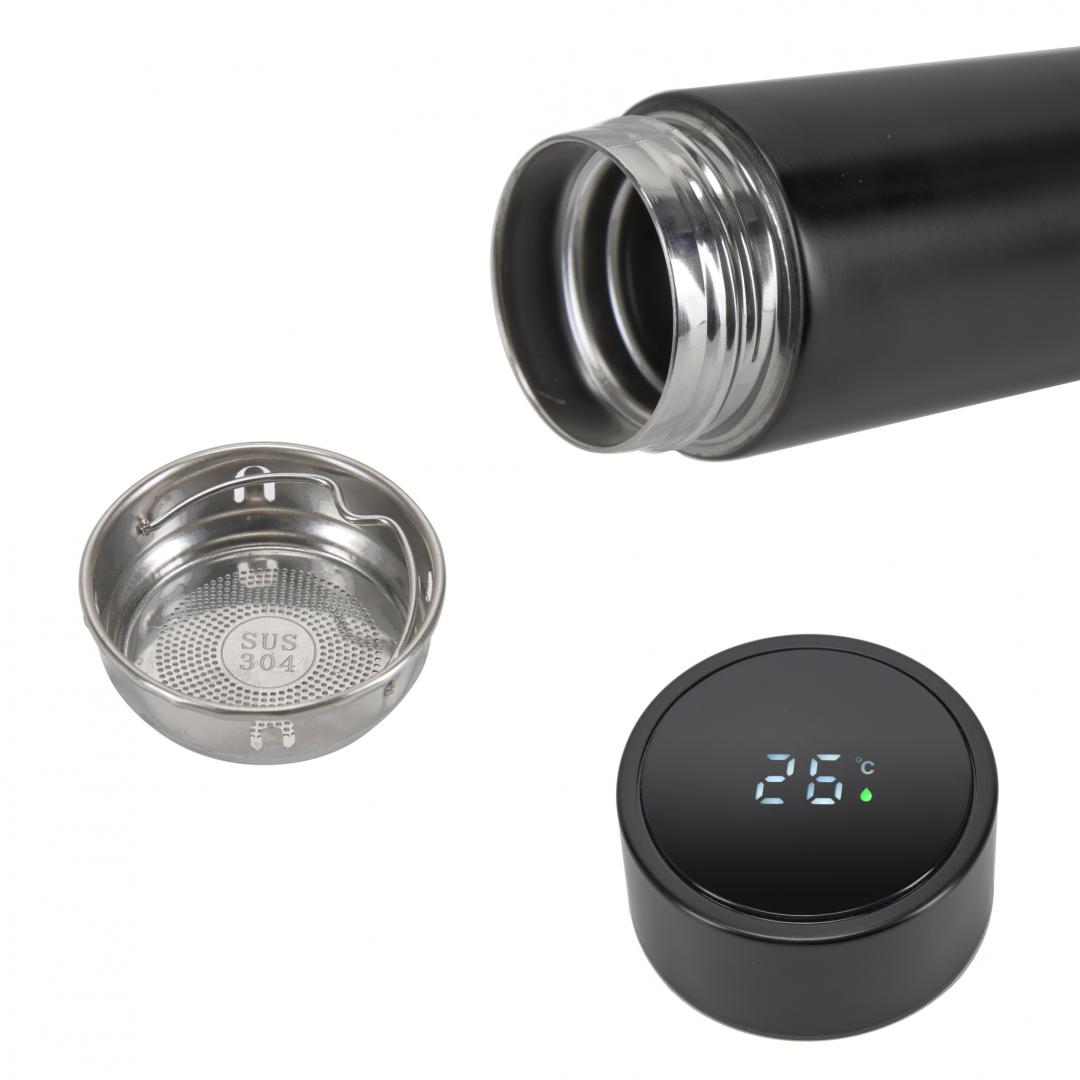 TERMOS INOX 450 ML, CU INDICATOR LED PENTRU TEMPERATURA, NEGRU, - imagine 4