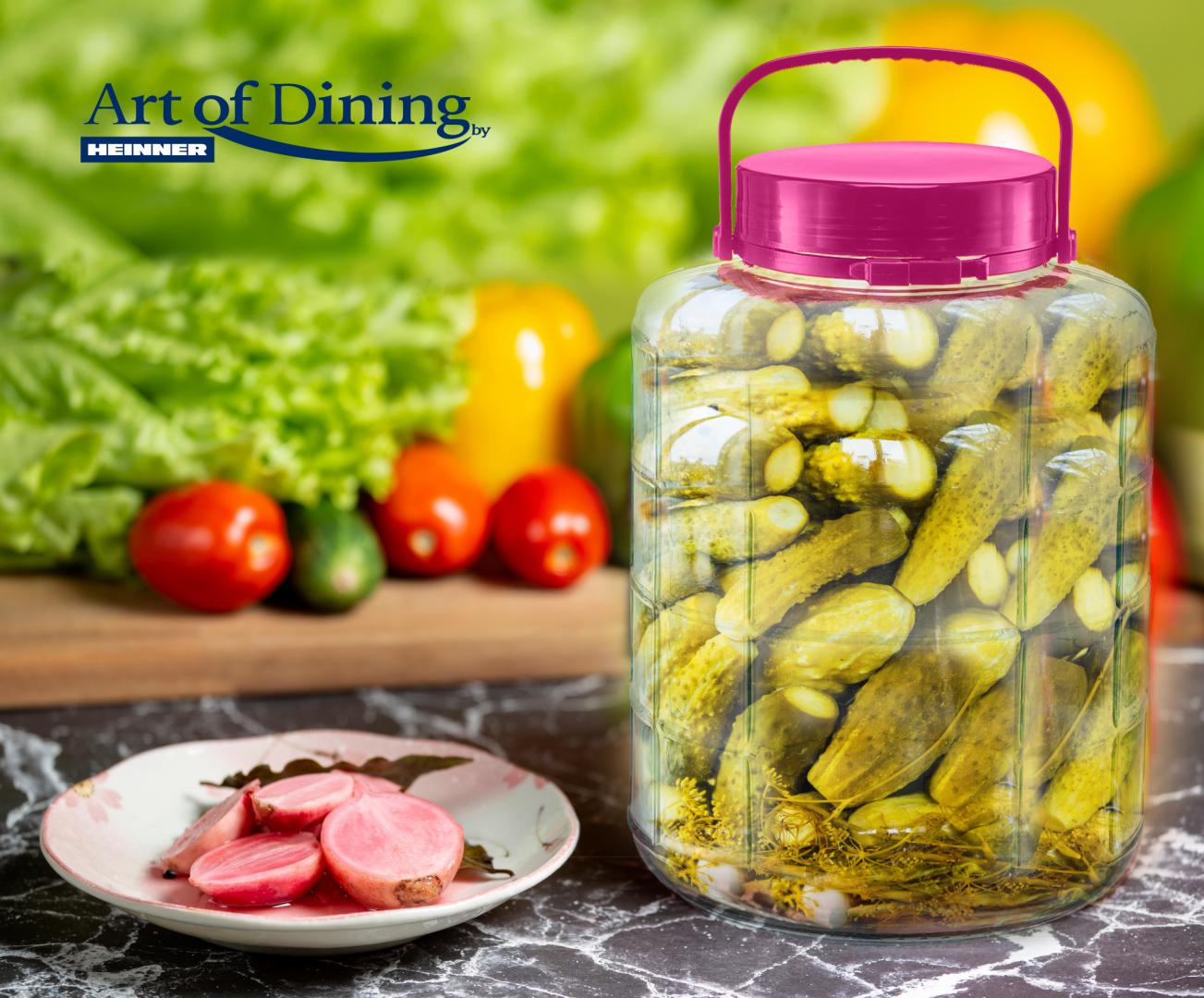 BORCAN STICLA CU CAPAC PLASTIC 15L, ART OF DINING BY - imagine 3